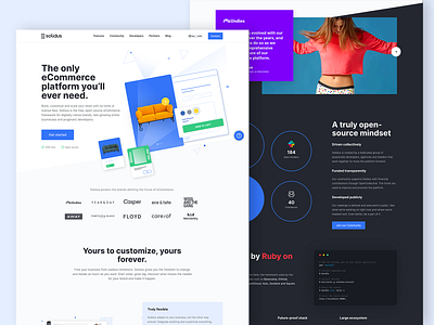 Homepage - Solidus ecommerce landing page platform product design product page ui ux web web design website