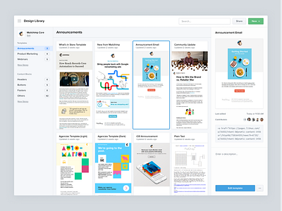 Litmus Design Library (Templates) code collaboration content blocks design library design system email email design email marketing email template emails folders litmus modules navigation partials product design sidebar snippets team templates