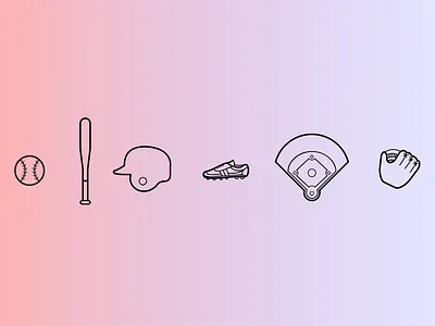 Baseball icons adobe illustrator art clean design flat icon illustration illustrator minimal vector
