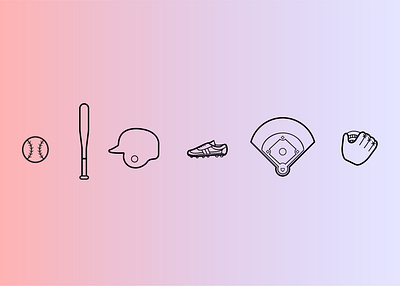 Baseball icons adobe illustrator art clean design flat icon illustration illustrator minimal vector