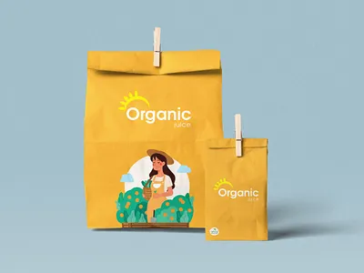 Organic Juice Packaking Design character creative design illustration juice juicelabel logo logotype organic