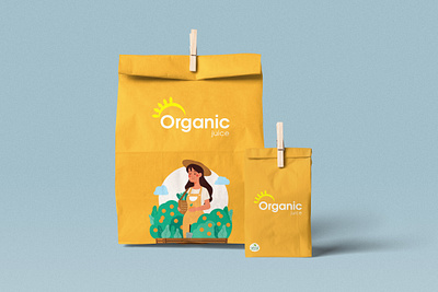 Organic Juice Packaking Design character creative design illustration juice juicelabel logo logotype organic