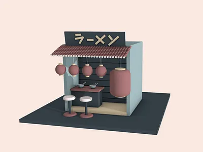Ramen 3d 3dillustration cinema4d limitedcolorpalette model