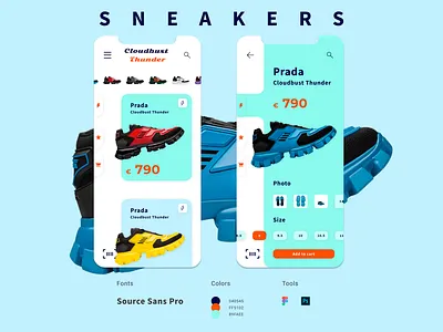 Prada Sneakers app design web кросовок