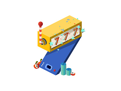 Isometric Letter Lucky 7 2d 36daysoftype 3d 7 casino creative design game icon illustration isometric letter luck money number original play type typography vector