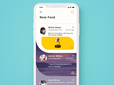 DailyUI 047 - Activity Feed activity feed dailyui mobile app updates