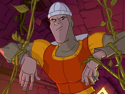 Dirk the Daring cellshading character design digital art digital illustration disney disney style don bluth illustration ipad procreate rim lighting