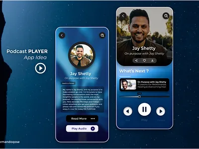 Mobile App , Podcast Player adsense creativity jay shetty minimal mobile app mobile apps mobileapp mobileappdesign motivation ui ui designer uidesign ux uxdesign webdesign website website design website development