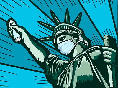 Lady Liberty - The New Norm art face mask illustration i❤️ny ny statue of liberty