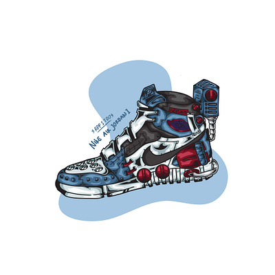 Nike Air Jordan 1 Machine apparel art artoftheday artwork comission design designforsale flat flatdesign icon illustrasi illustration nike nikeairjordan nikeairjordan1 nikeshoes rppstdo skull ui vector