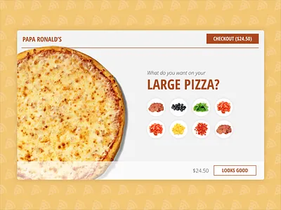 Daily UI Day 12: eCommerce app app design dailyui day012 day12 design ecommerce food menu pizza pizza menu restaurant shopping shopping app shopping bag shopping cart website