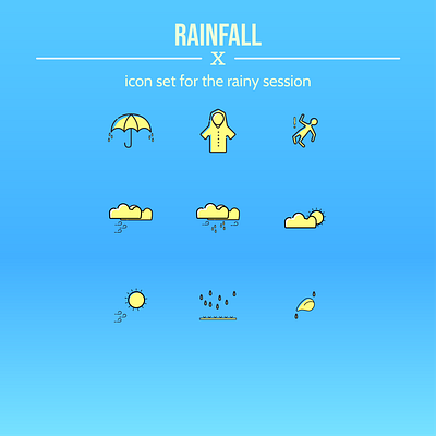 First Icon Set for rainy season icon icon set iconography rainy