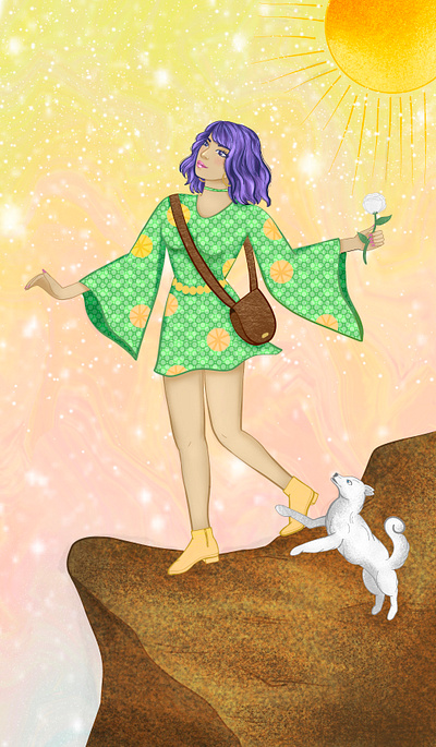 The Fool character digital art illustration procreate tarot tarot card