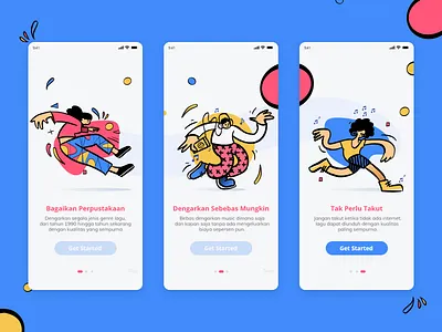 Explore - Onboarding Screen app dance design illustration mobile music music app onboarding onboarding ui ui uidesign user interface