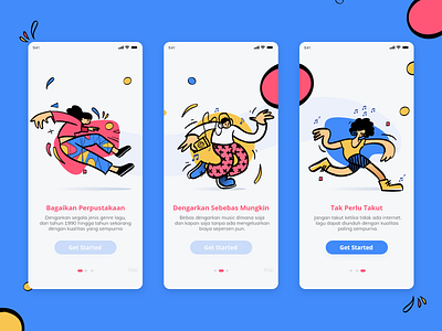 Explore - Onboarding Screen app dance design illustration mobile music music app onboarding onboarding ui ui uidesign user interface