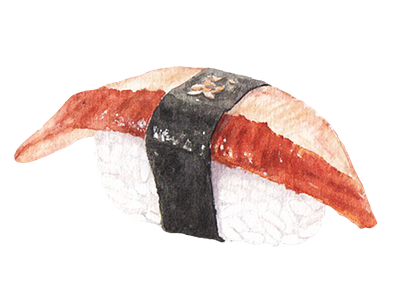 Sushi Japanese food watercolor cartoon design element icon illustration japanese food logo png sticker sushi watercolor
