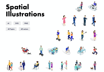 Spatial Illustrations app branding campaign campaigns custom graphic hubspot icons illustrations marketing pack promotion script ui uidesign uiux web wordpress