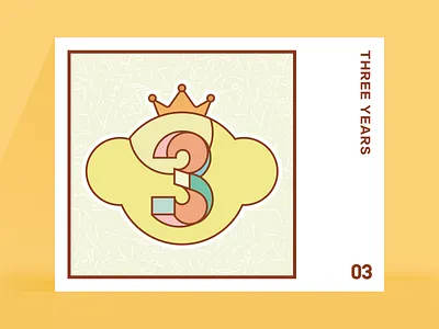 Three design flat icon illustration illustrator typography ui vector web