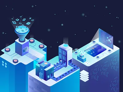 Data Filter illustration building color data data visualization database design filter icons illustraion illustration illustrations illustrator isometric vector