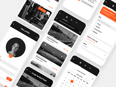 Arena — Mobile App app booking app clean design minimalism mobile phone sections sport ui ux