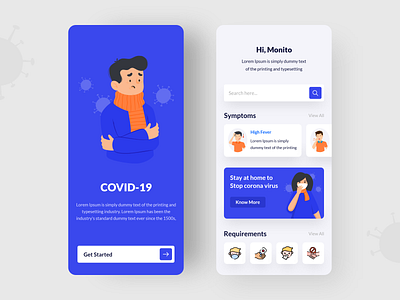 Covid 19 app covid 19 design home screen icon illustration ios mobile ui ux