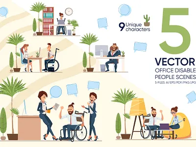 Office Disable People Scenes businesswoman career casual communication concept coworkers design disability employment hand handicapped healthcare invalid laptop modern office paralysis smiling teamwork technology