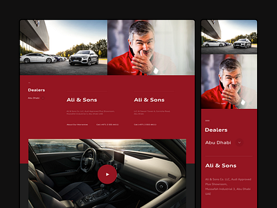 Dealers page - Audi Middle East [3/3] abu dhabi audi audi sport design landing page minimal red simple sketch ui user experience user inteface ux web