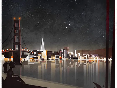 San Fran city illustration illustrator minimalist skyline vector