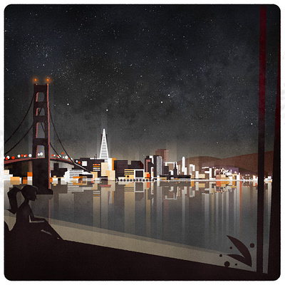 San Fran city illustration illustrator minimalist skyline vector