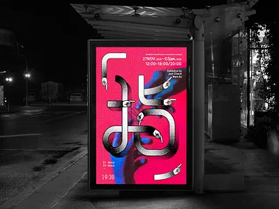 字体海报练习 poster 字体设计 粉色