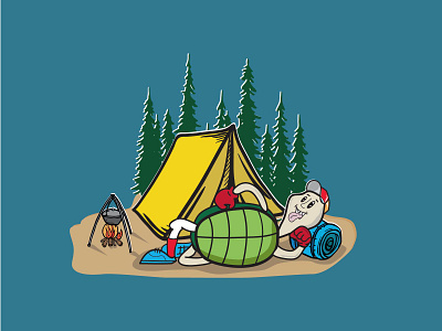 What are you doing after Pandemic? camp campfire camping concept covid 19 graphicdesign illustration pandemic tortoise vector