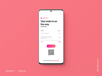 Daily UI #017 - Email Receipt (Rebound) 017 aveiro dailyui dailyui 017 dailyui challenge dailyuichallenge elvas email email receipt email template freelancer layout mobile mobile ui order ordering receipt ui design ui designer ui ux