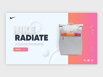 Nike Radiate bag nike ui ux webdesign