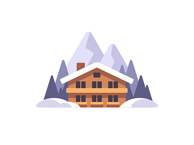 Ski resort daily design flat hotel house illustration mountain resort ski skiing vector winter