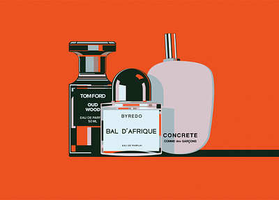 Parfum préféré aesthetics affiche art art direction byredo colors comme des garcons design illustration illustrator minimal perfume perfume bottle popart tom ford vector warhol