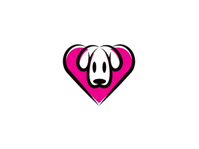 DOG2 dog heart illustrator logo vector