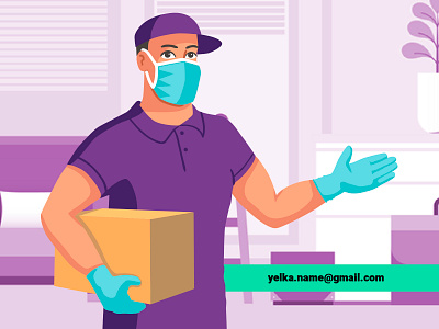 Parcel delivery cartoon cartoon character design flat flat design illustration illustrations illustrator poster vector