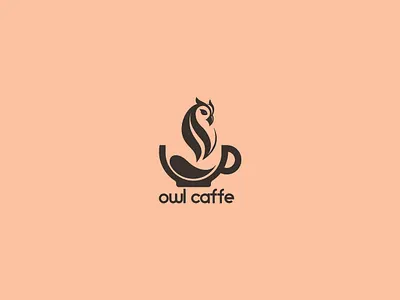 owl caffe logo branding design graphic illustration logo vector