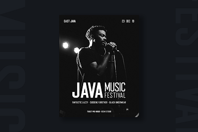 Java Music Festival Poster black dark design display font layout music photoshop poster typeface