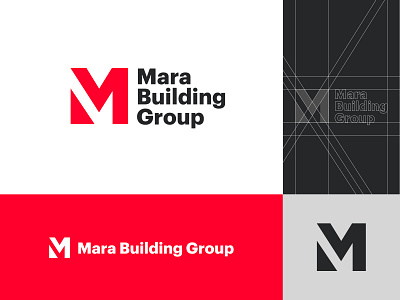 Mara Building Group black construction hubi farago letter m logo logomark marani red simple triangle