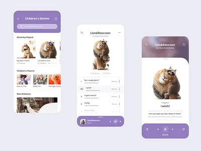 Audio App audio app audiobook kids player product design reading app ui ux