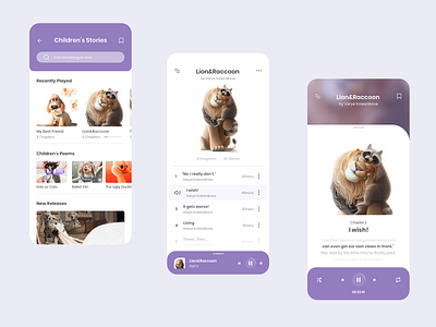 Audio App audio app audiobook kids player product design reading app ui ux