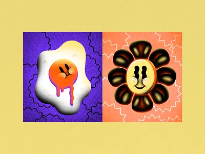 WACKY WACKY brushes colorful egg flower illustration love story photoshop smiley face texture