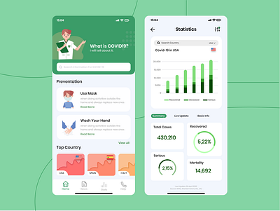 #Exploration - Covid Statistic App app app design design education healthy illustration ios iphone x minimal product ui ux