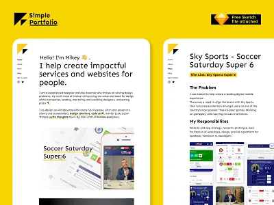 Free Portfolio Download - now available clean design freebie homepage layout portfolio product site sketch ui web website