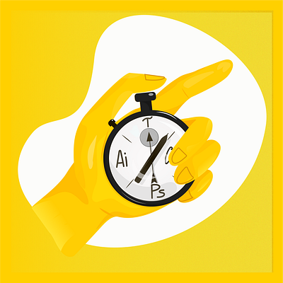 express learning adobe illustrator design flat hand illustration vector