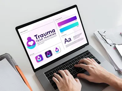 Trauma Team Training brand guidelines brand identity brand style guide branding care care logo color guide freelance projects gradient graphic design logo design minimalist mockups presentation social media design stationery design theraphy logo trauma trauma logo typography