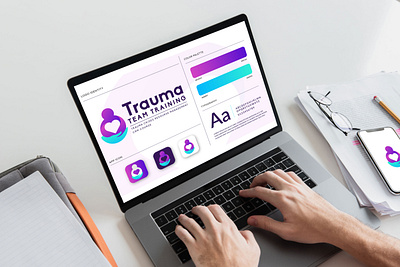 Trauma Team Training brand guidelines brand identity brand style guide branding care care logo color guide freelance projects gradient graphic design logo design minimalist mockups presentation social media design stationery design theraphy logo trauma trauma logo typography