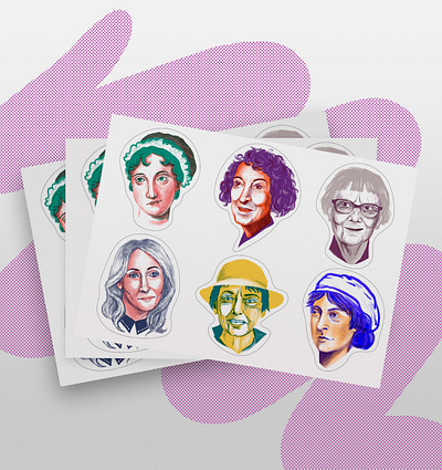 Sticker Pack: Women Who Wrote It design feminism illustration literature sticker sticker design women