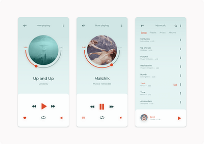 Music player mobile app design music player ui ux uidesign